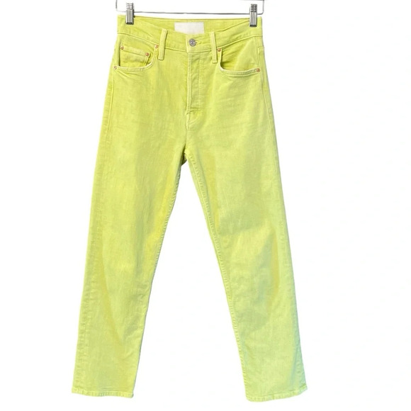Mother Denim The Tomcat High Straight Leg Jeans Citron 25 Bright Coastal Spring - Picture 1 of 8